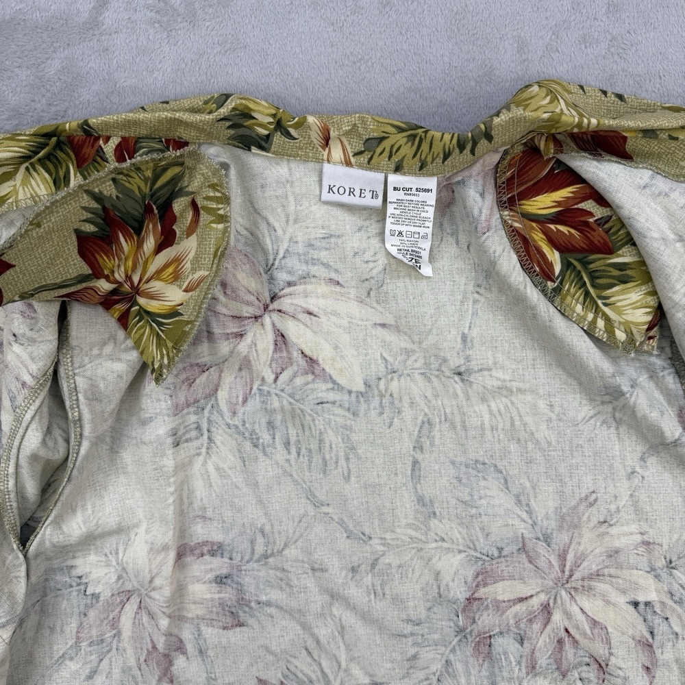 Koret Womens Button Up Shirt Multicolor Hawaiian Short Sleeve Roll Tab 20W‎ NWT - Picture 12 of 13